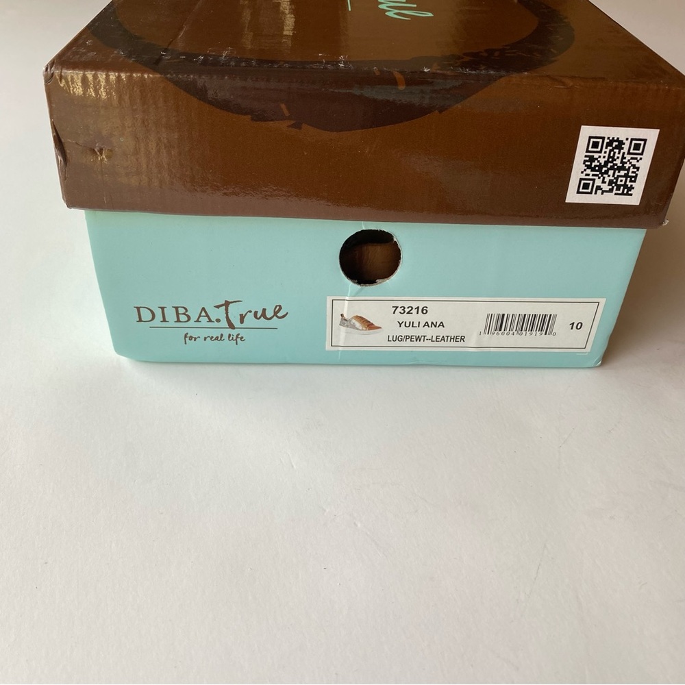 DIBA TRUE Yuli Ana Leather Casual Sneaker Size 10 Womens Luggage / Pewter Color - Picture 13 of 14